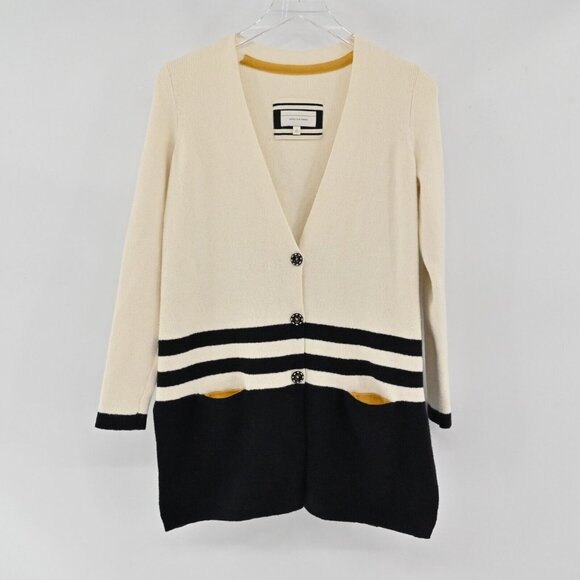 ANTHROPOLOGIE Sweater Womens Size XS ANGEL OF THE NORTH Cardigan Stripe Button - Picture 4 of 13